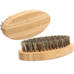 Customised LOGO Bamboo Beard Brush Boar Bristle Brush Oval Facial Brush for Men Grooming Amazon