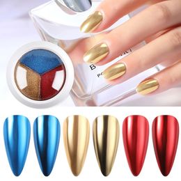 Mixed 3 Colors Mirror Nail Glitter Powder Dust for Metal Effect Chrome Nail Art Powder Pigment DIY Manicure Nail Art Decorations