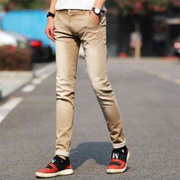 Men Stretchy Denim Skinny Green Jeans Spring Autumn Brand bLACK High Quality Fashion 210723