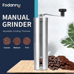 Rodanny Stainless Steel Manual Coffee Grinder Portable Chestnut C2 Handheld High Quality Espresso Ceramic Grinding Handmade 220217