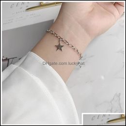 Link Bracelets Jewelrylink Chain Bohe Star Hollow Glossy Rope Bracelet Women Friendship Anklet Geometric Jewellery Party Gift Wholesale Drop