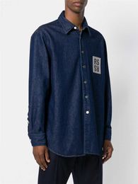 Men's Casual Shirts Trendy reverse fashion: self made Raf Simons loose OS classic denim shirt jacket 18fw