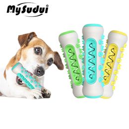 MySudui Multifunction Pet Dog Molar Bite Toy Tooth Cleaner Bone Dog Chew Cleaning Toothbrush Toys Bite Resistant Treat Dispenser 210312