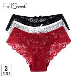 3pcs/Pack! Sexy Women Lace Panties Underwear Lace Briefs S M L XL Women Underwear Y0823