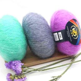 1PC Mohair FLUFFY 25g Knitted Fashion Baby Soft Lace DIY Knitting Crochet Supersoft GLOSSY Yarn LUXURY Thread Wool coloured Y211129