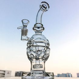 Faberge Egg Clear Hookahs 9 Inch 3mm 4mm Thick Glass Bongs Swiss Perc Oil Dab Rigs Showerhead Perc Recycler Water Pipes 14mm Female Joint