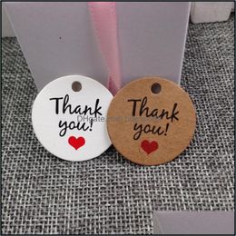 Party Decoration Event & Supplies Festive Home Garden 100Pcs Kraft Paper Hand Made Tag With Love For Diy Gift Box Candy Cupcake Thank You Ta