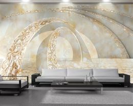 Marble Flower 3d Wallpaper Premium Atmospheric Interior Decoration Wallpaper 3d Wall Paper for Living Room Custom Photo