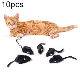 Cat Toys 10Pcs Fake Plush Mouse Pet Cats Teaser Funny Sound Squeaky Interactive Play Toy Supplies