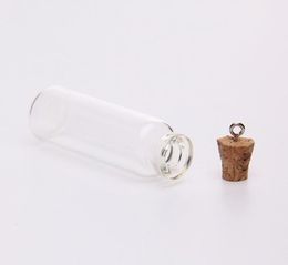 2021 2ml 12X35X06MM Mini Glass Bottles Pendants With Cork Stopper Small Bottle Decoration Crafts Vials Jars Gift DIY Bottles (wood cap)