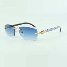 Vendite all'ingrosso di fabbrica di occhiali da sole senza bordo 3524012-A1 Modello originale Shell Horns Black Horns Olasshi unisex di alta qualità