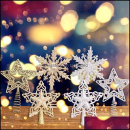 Christmas Decorations Festive & Party Supplies Home Garden Tree Top Star Snowflake Pendant Gifts S Year Xmas Trees Ornaments Treetop Topper