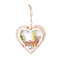 2D 3D Christmas Wooden Pendant Ornament Party Favour Hanging Pendants Star Tree Bell xmas Decorations For Home Navidad WY1505