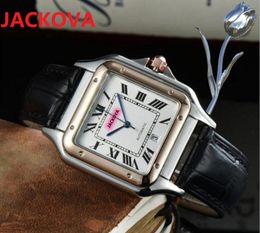 Top Brand Luxury Square Roman Designer Watches 40mm Genuine Leather Waterproof Watch Men relogio masculino Classic Wristwatches montre de luxe