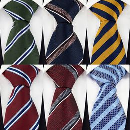 Classic Mens Striped Neck Ties for Men Vestido Polyester Tie Gravata Necktie Business Bridegroom Tuxedo Neck Tie