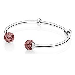 NEW 2021 100% 925 Sterling Silver Red Diamond Bracelet Fit DIY Original Fshion Jewellery Gift