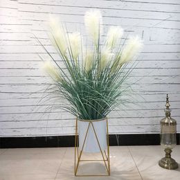 100 Cm Large Silk Onion Grass Large Artificial Tree Fake Reed White Wedding Decoration Flowers Diy Home Decor Artificial Flowers 210624