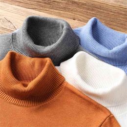 Autumn Winter Men's Warm Turtleneck Sweater High Quality Fashion Casual Comfortable Pullover Thick Male Brand 210918
