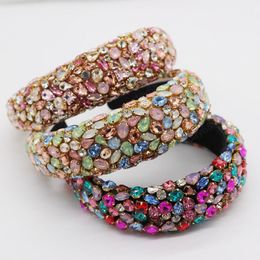 New Fashion Women Hair Accessories Rhinestones Crystal Headband Luxurious Gravel Hairband Thicken Hairband Adult