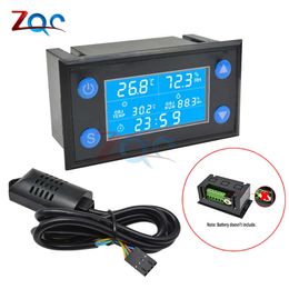 W1212 AC 220V LCD Digital Temperature Humidity Controller Timer SHT20 Sensor Probe for Incubator Aquarium Thermostat Humidistat 210719