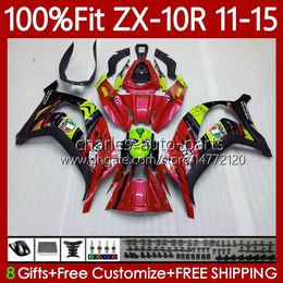 Injection mold For KAWASAKI Red Shark NINJA ZX-10R ZX 10R 1000CC 10 R 2011-2015 Body 101No.136 ZX1000 C ZX-1000 2011 2012 2013 2014 2015 ZX10R 11 12 13 14 15 OEM Fairing