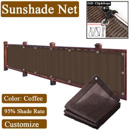 shade plants outdoor UK - Shade HDPE Coffee Balcony Garden Fence Cover Plants Wind Protection Screen Outdoor Swimming Pool Terrace Safety Privacy Net