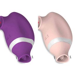 Nxy Sex Vibrators Vibrator Nipple Sucker Massage Oral Clitoris Tongue Breast Enlarge Stimulator Adult Toys for Woman 1209