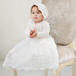 Lace Christening Dresses For Baby Girl With Half Sleeves Baptism Gown Cheap Kid First Communication Dress