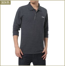 polo Shirts Crocodile men's Long sleeve shirt High Quality Solid color Men Polos Embroidery tops