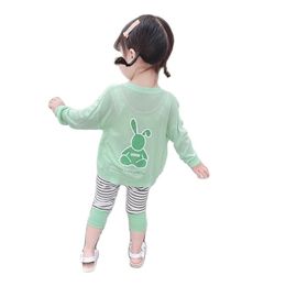 Girls ice silk sunscreen clothes summer thin style children's foreign breathable jacket baby P4638 210622