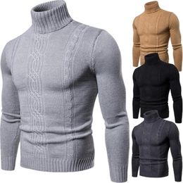 Hot fashion autumn winter warmth turtleneck men's high lapel pullover bottoming shirt jacquard knitted sweater men XY019 201022