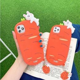 Cute 3D Cartoon Rabbit Silicone Phone cases for Iphone 12 11 Pro Max XS XSMAX XR 7 8 Plus