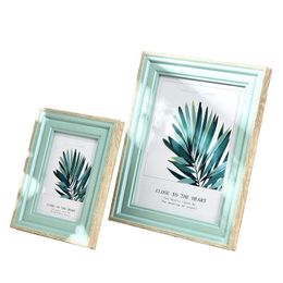 1 Pcs Resin Style Po Frame For Table Modern 14 Colours Picture Frames Home Decor Delicacy Picture Frame Hanging Po Frame 210611