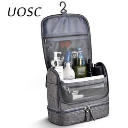 UOSC Waterproof Men Hanging Makeup Oxford Travel Organiser Cosmetic For Women Necessaries Make Up Case Wash Toiletry Bag