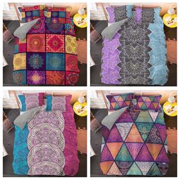 Colourful Mandala Bedding Set Soft Bedclothes Bohemian Duvet Covers with Pillowcases King Queen Size C0223