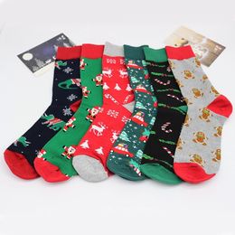 Cotton Christmas Socks large size Men Autumn Winter Santa Claus Christma Tree Snow Elk Gift Happy Sock WLL391