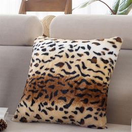 Cushion/Decorative Pillow Leopard Dots Leaf Pattern Soft Short Velvet Throw Seat Car Home Sofa Bed Decorative Pillowcase