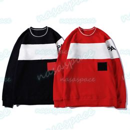 красная длинная толстовка Скидка Мужские дизайнерские толстовки хип-хоп с длинным рукавом пары пуловер толстовка черные красные мужчины женские капюшоны размером м-2xL