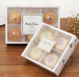 Transparent Frosted Cake Boxes Mooncake Cakes Pack Package Case Dessert Macarons-Boxes Pastry Packaging Box SN2869