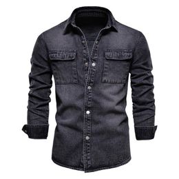 Descuento Camisa Negra Jeans Hombres 2022 en venta en DHgate.com