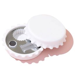 Plastic Blank White Round Beer Lid Shape Bottle Opener Coaster Fridge Magnet Decoration Beer Bottle Opener