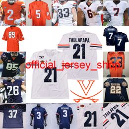 Custom Virginia Football Jersey NCAA College Chris Long Matt Schaub Bryce Perkins Hasise Dubois Joe Reed Mack Tanner Cowley Zane Zandier