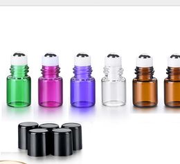 2021 500pcs/lot 2ml Mini Roll On Glass ESSENTIAL OIL BOTTLES Perfume Stainless Steel Roller Ball Fragrance Bottles BY DHL