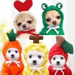 cute dog apparel fruit spring autumn puppy clothes hoodies drawstring Sweater boy girl Unisex uppy Cat Costume French Chihuahua Suit dog sweaters for small dogs