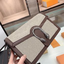 SS Bags Famous Luxury Lady Designer Handbags Brown Piping Genuine Leather Hand Straps Handbag Flip Buckles Fashion Fashionable Clutch