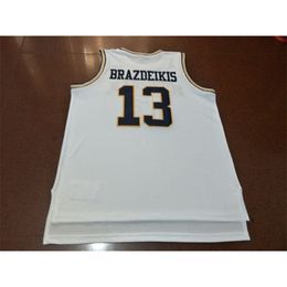 Vintage 21ss Michigan Wolverines Ignas Brazdeikis #13 College Real embroidery jersey Size S-4XL or custom any name or number jersey