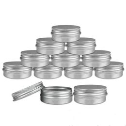 Aluminium Silver Tin Cans Metal Storage Container Bottle Packing Boxes with Screw Lids for DIY Beauty Cosmetics Accessories