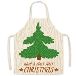 Wholesale Christmas Santa Claus tree snowman styles linen apron Adult and children Size Christmas aprons