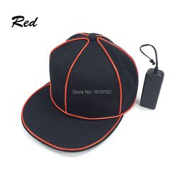 Costume Accessories High Quality fashion hat hip hop hat EL Wire Cap LED Neon Halloween Party Hat For Wedding Decor Cosplay Series Free