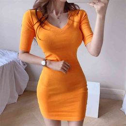 Summer wear Shirt Mini Dress for women Short Sleeve V neck cotton Ladies Sexy casual Dresses 210602